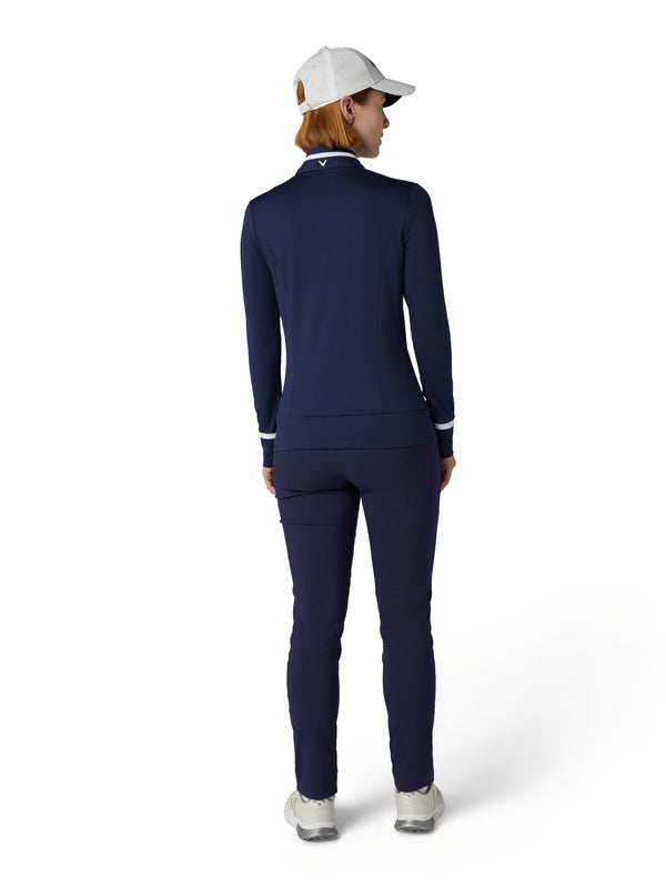 Surprizeshop Thermal Long Sleeve Colourblock Golf Top - Peacoat