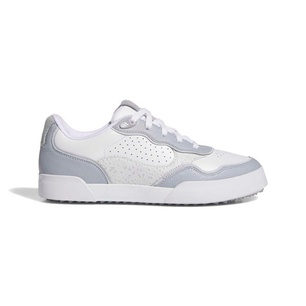 Surprizeshop Womens Waterproof Retrocross 25 Spikeless Golf Shoes - White Silver & Grey