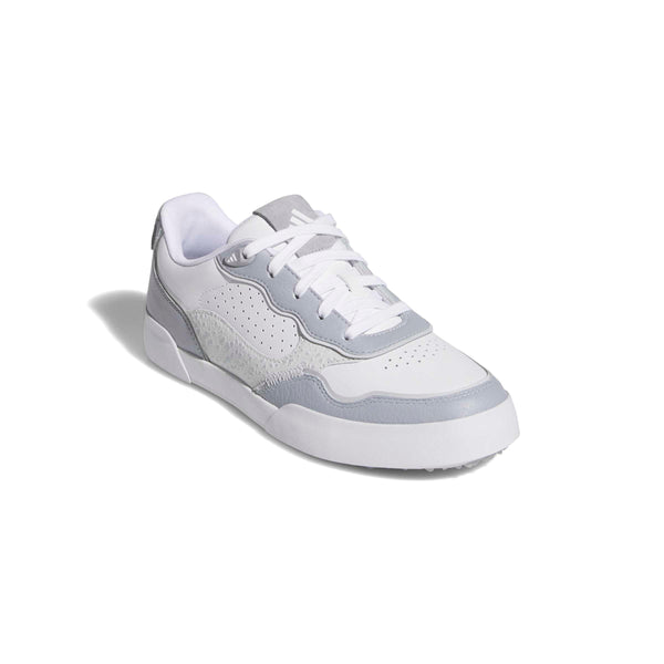 Surprizeshop Womens Waterproof Retrocross 25 Spikeless Golf Shoes - White Silver & Grey