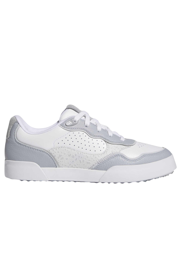surprizeshop Womens Waterproof Retrocross 25 Spikeless Golf Shoes - White Silver & Grey