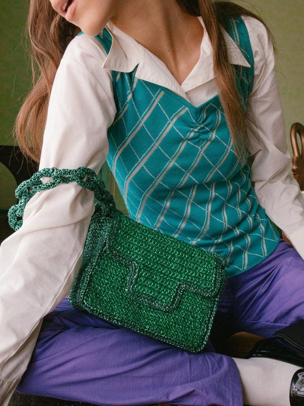 Suryo MIMPI CHAIN LINK BAG〰SEAWEED