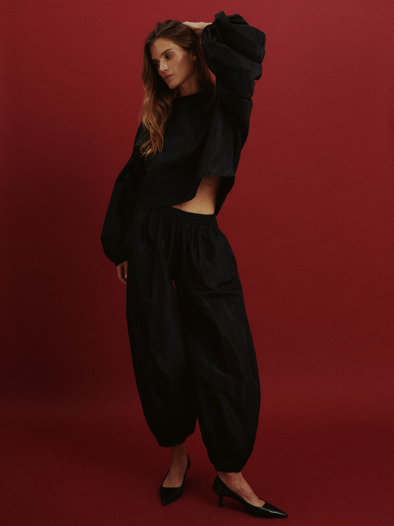 Suzie Kondi Balon Top In Silk Taffeta