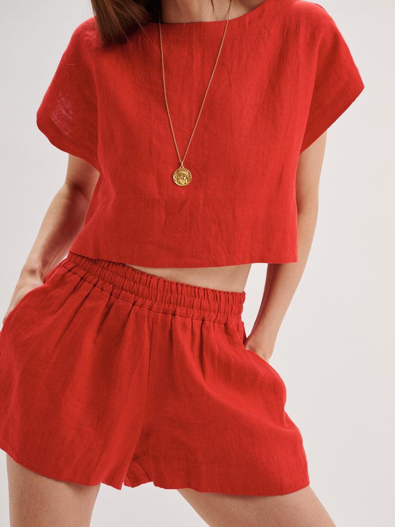 Suzie Kondi Shkip Shorts In Linen