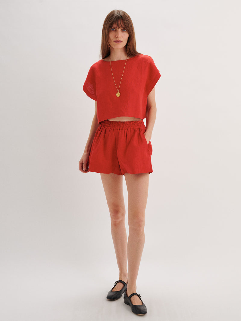 Suzie Kondi Shkip Shorts In Linen