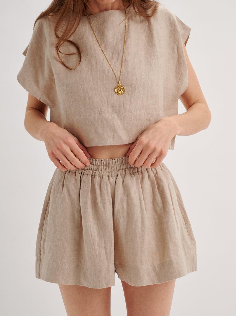 Suzie Kondi Shkip Shorts In Linen