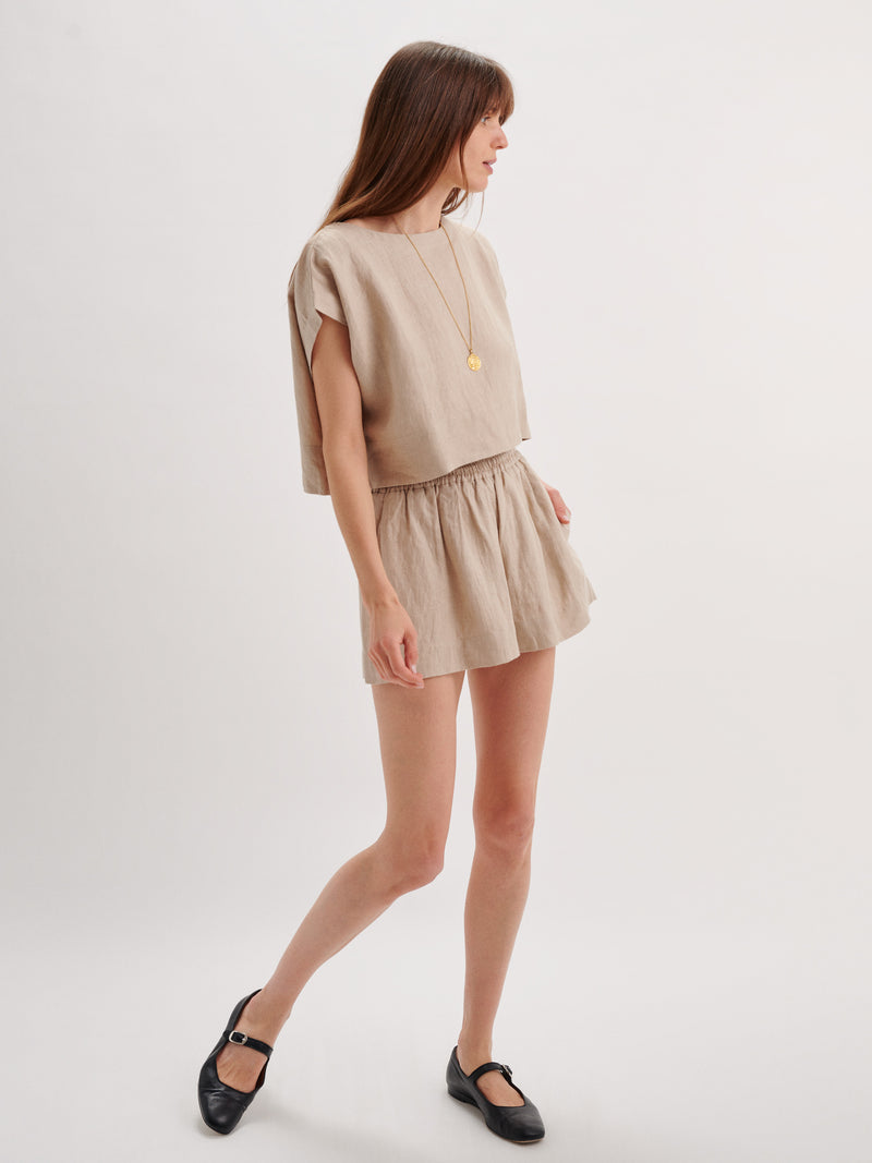 Suzie Kondi Shkip Shorts In Linen