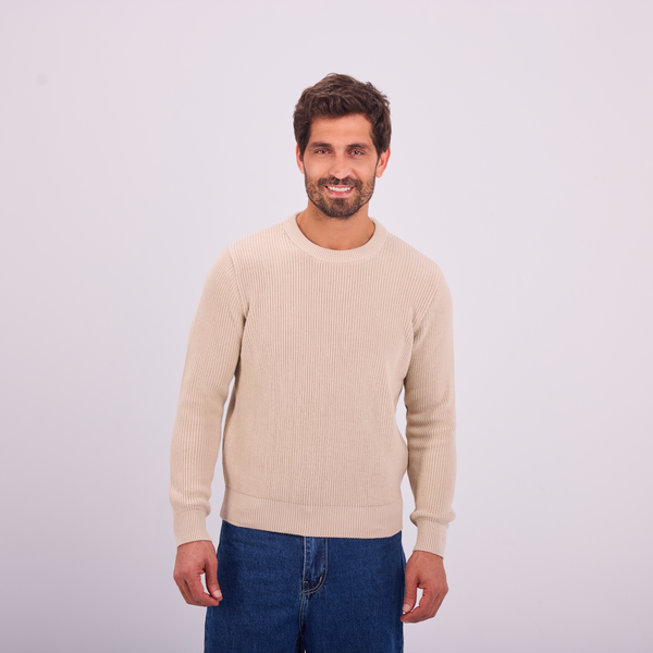 svnty Beige Knit Crewneck Pullover