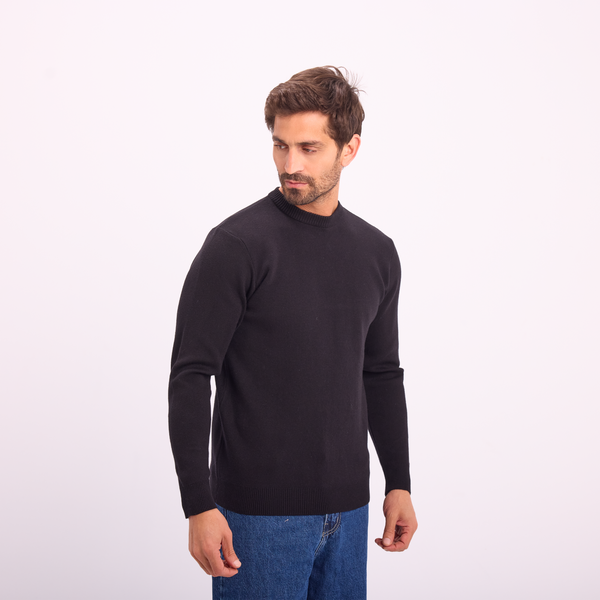 Svnty Black Essential Knit Crewneck