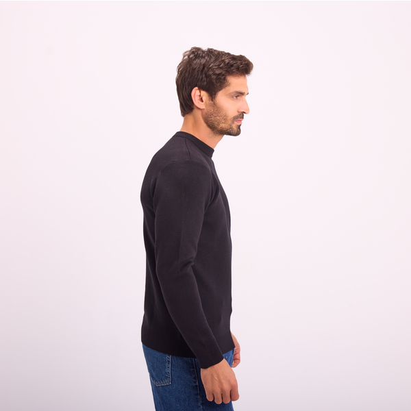 Svnty Black Essential Knit Crewneck