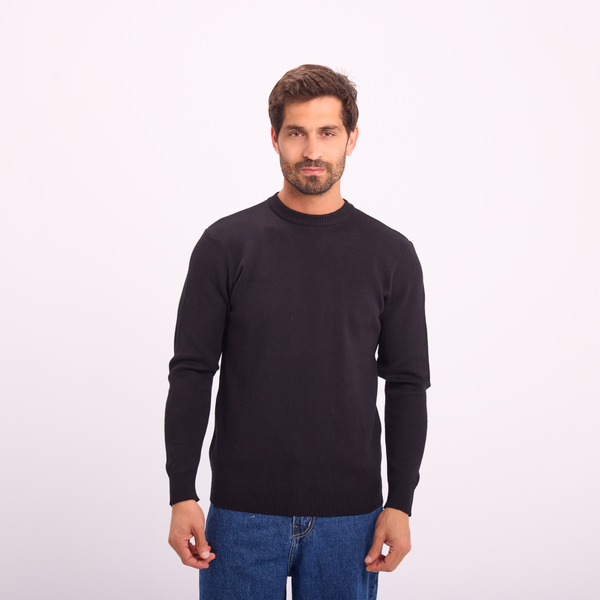 svnty Black Essential Knit Crewneck