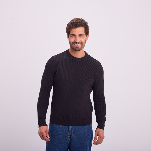 svnty Black Knit Crewneck Pullover