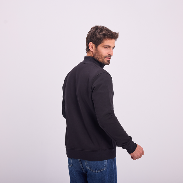 Svnty Black Quarter-zip High Collar Sweatshirt