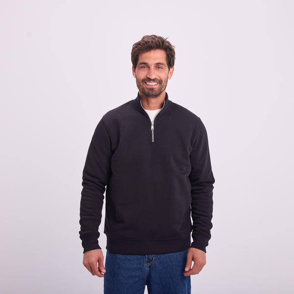 svnty Black quarter-zip high collar sweatshirt