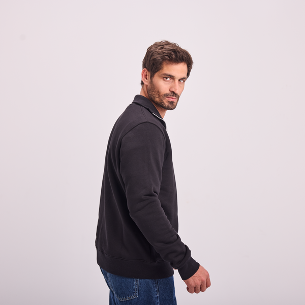 Svnty Black Quarter-Zip Sweatshirt