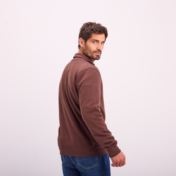 Svnty Brown Quarter-Zip Sweatshirt