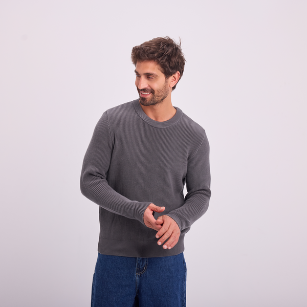 Svnty Gray Knit Crewneck Pullover