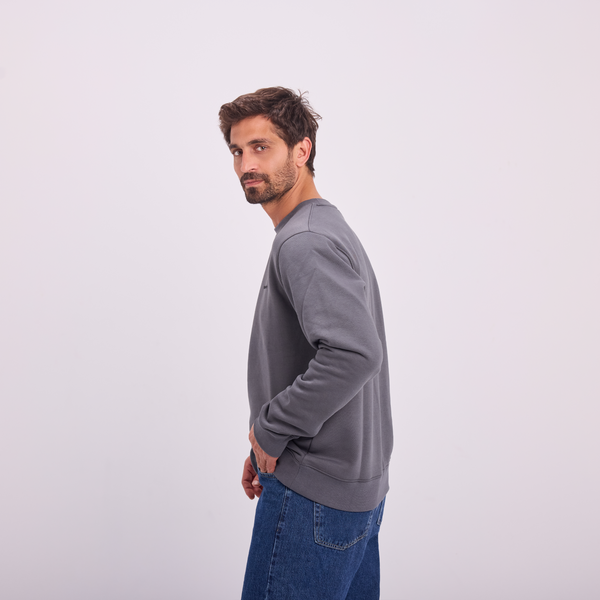 Svnty Gray Logo Print Crewneck