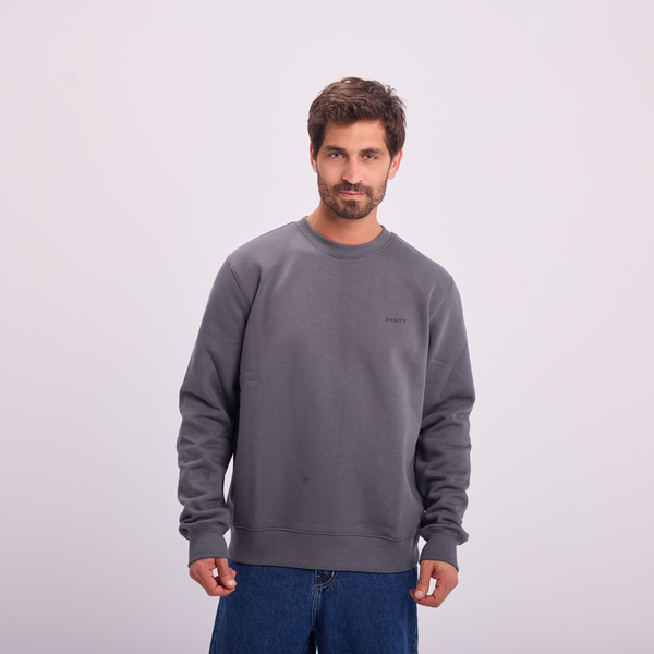 svnty Gray Logo Print Crewneck