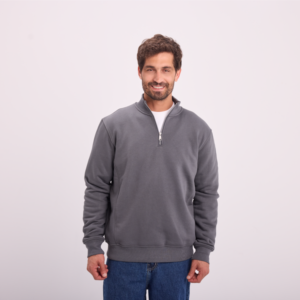 svnty Gray quarter-zip high collar sweatshirt