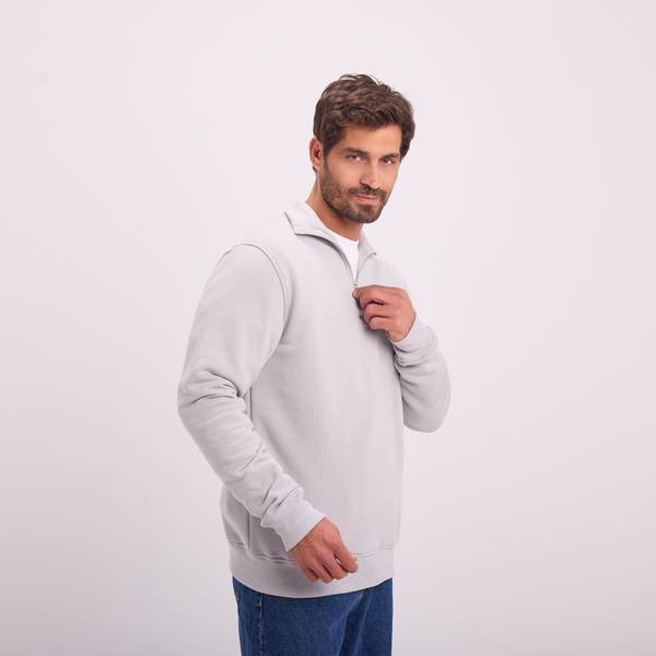 Svnty Light Gray Quarter-Zip Sweatshirt