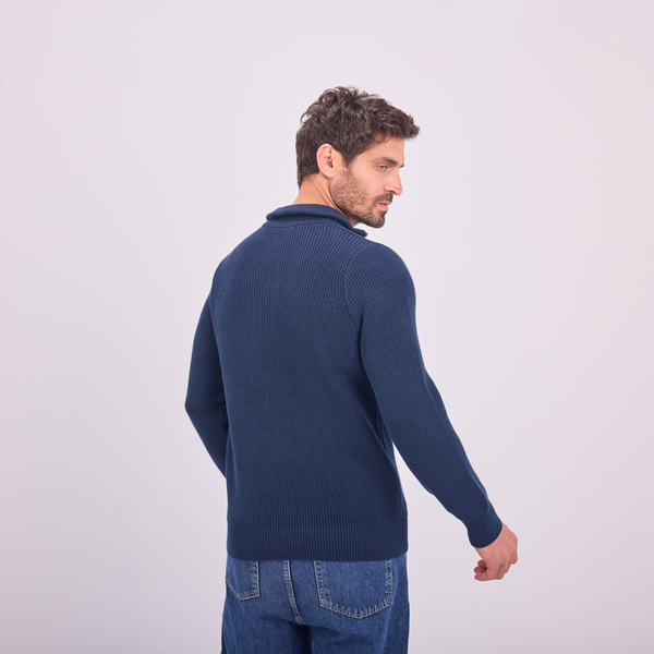 Svnty Navy Knit Quarter-Zip Pullover