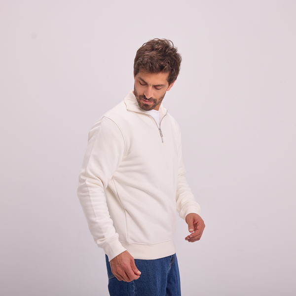 Svnty Off-White Quarter-Zip Sweatshirt