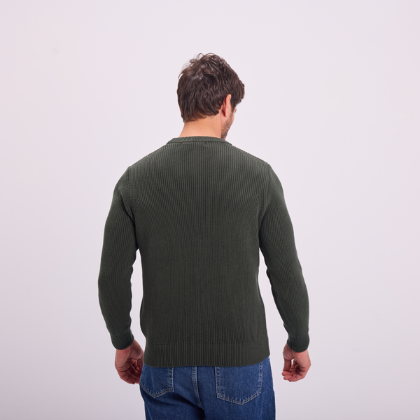 Svnty Olive Knit Crewneck Pullover