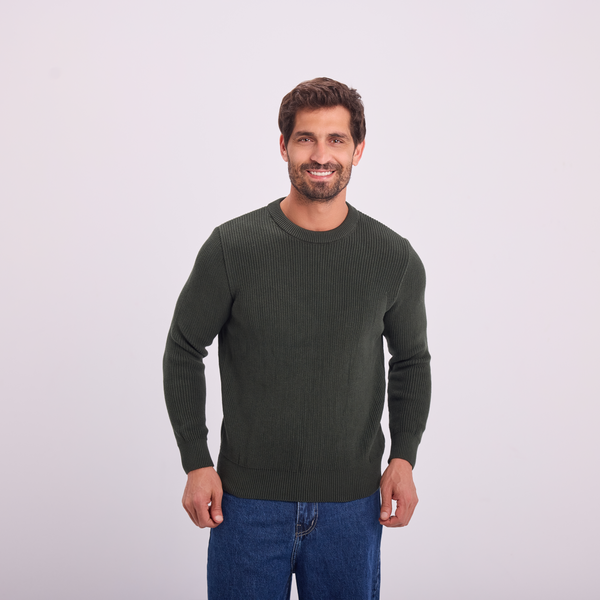 svnty Olive Knit Crewneck Pullover