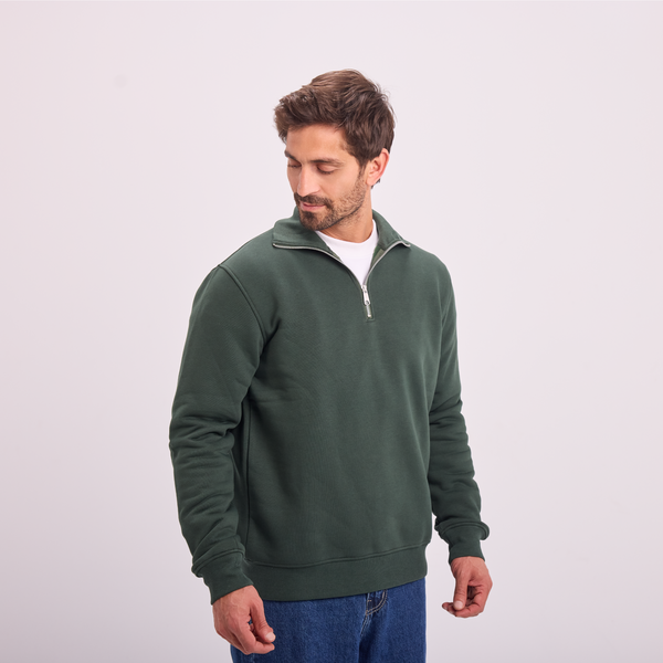 Svnty Olive Quarter-Zip Sweatshirt