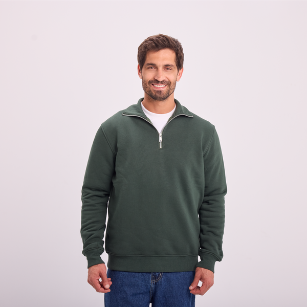 svnty Olive Quarter-Zip Sweatshirt
