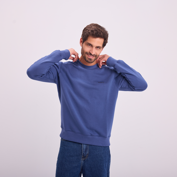 Svnty Petrol Blue Logo Print Crewneck