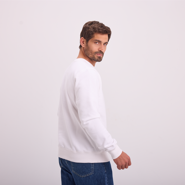 Svnty White Logo Print Crewneck