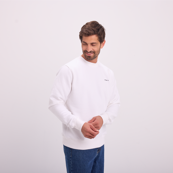 Svnty White Logo Print Crewneck