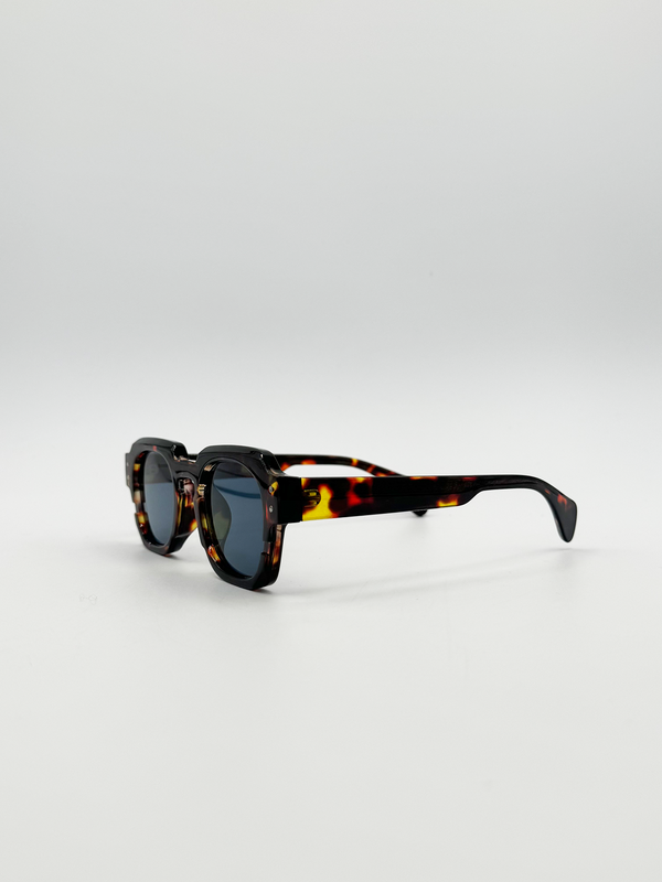 Svnx Angular Wayfarer Style Sunglasses In Leopard Print