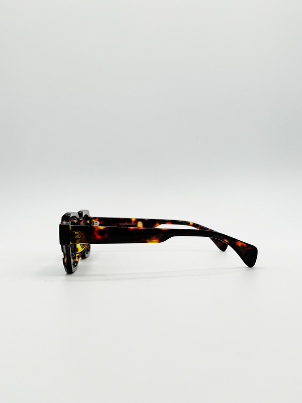 Svnx Angular Wayfarer Style Sunglasses In Leopard Print
