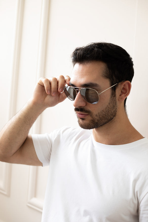 Svnx Aviator Metal Frame Sunglasses With Mirrored Lenses