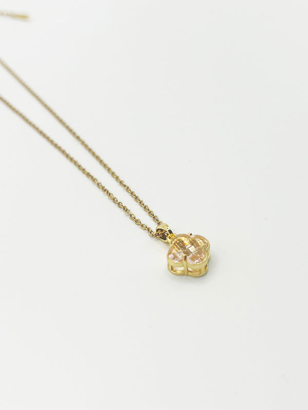 Svnx Blush Clover Crystal Pendant Necklace - Gift Boxed