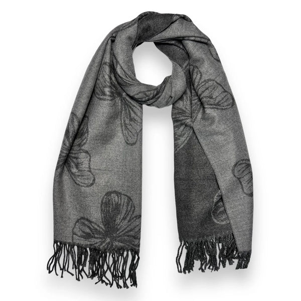 Svnx Butterfly Printed Cashmere Blend Scarf With Tassels