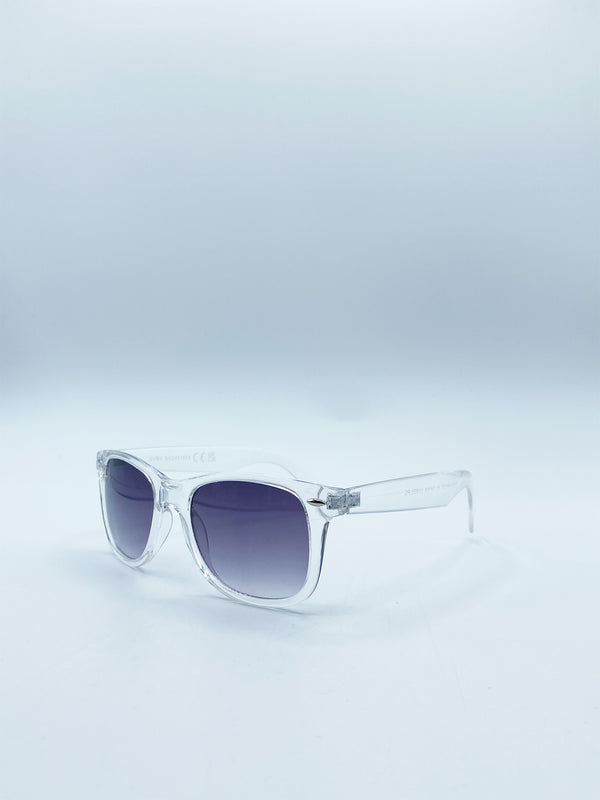 Svnx Clear Wayfarer Sunglasses With Graded Grey Lenses