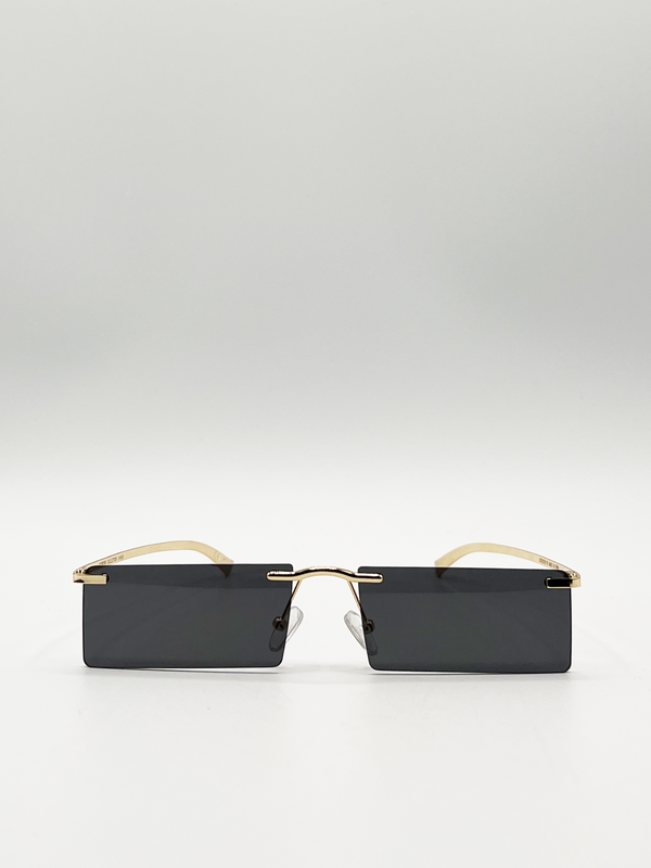 svnx Frameless rectangle sunglasses with metal arms