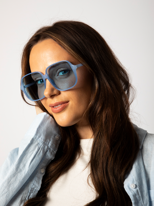 Svnx Granny Vintage Style Lightweight Frame Sunglasses In Blue