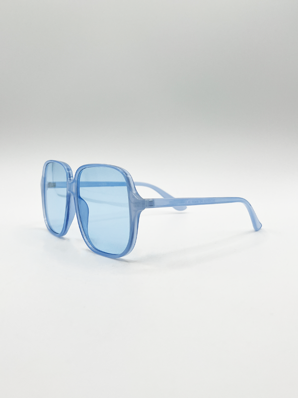 Svnx Granny Vintage Style Lightweight Frame Sunglasses In Blue