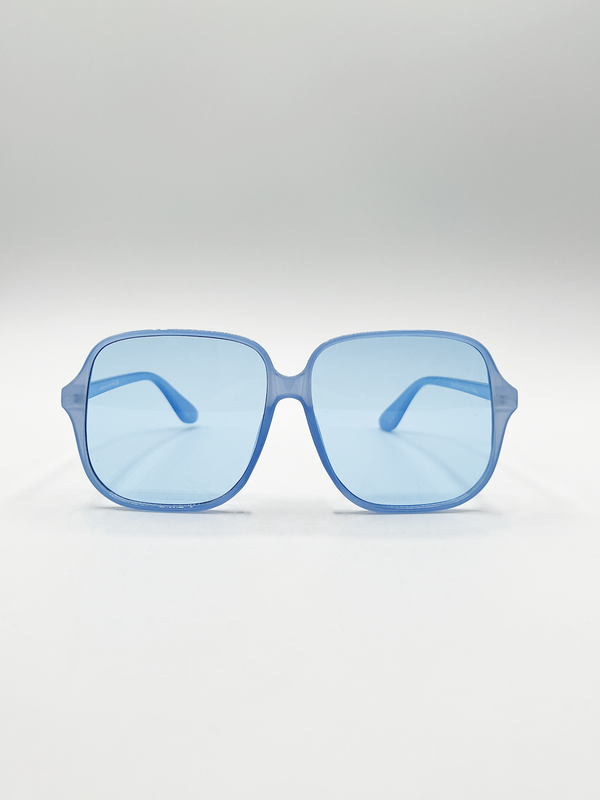 svnx Granny Vintage Style Lightweight Frame Sunglasses in Blue