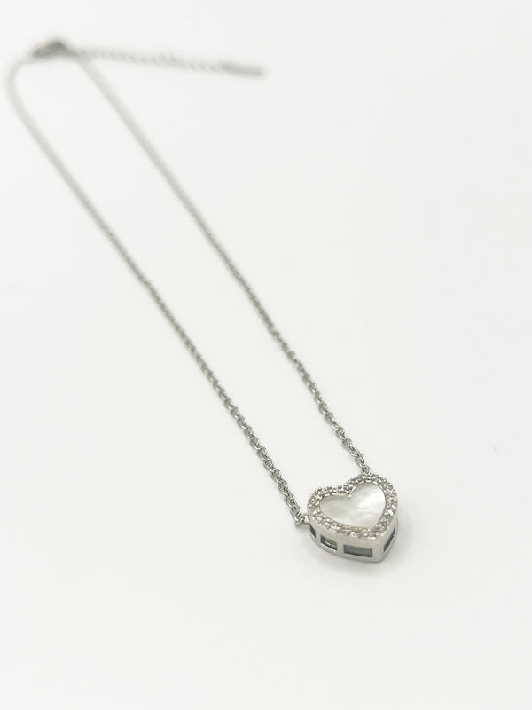 Svnx Heart Necklace & Earrings Set In Silver - Gift Boxed