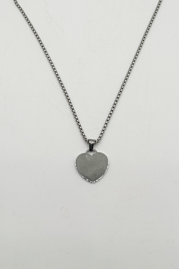 Svnx Heart Shape Pendant Necklace In Silver - Gift Boxed