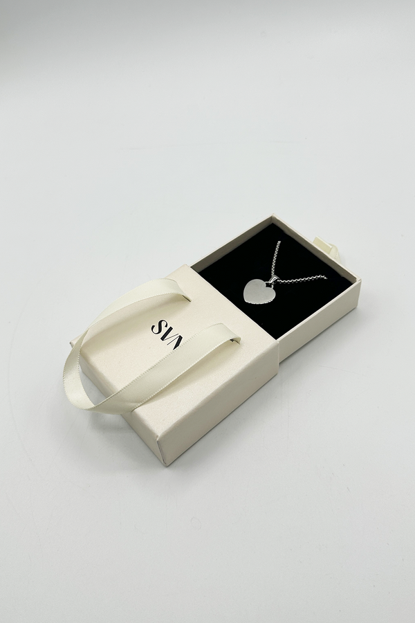 Svnx Heart Shape Pendant Necklace In Silver - Gift Boxed