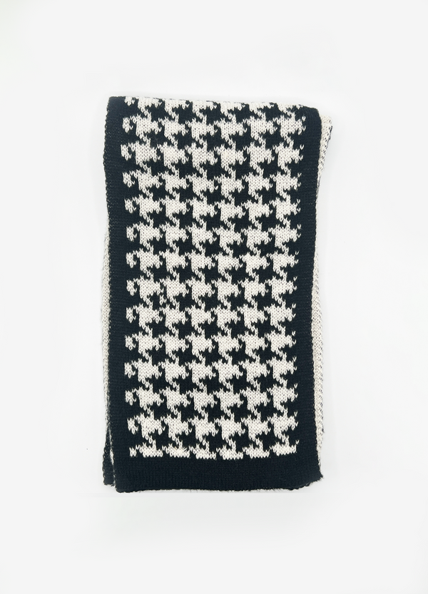 Svnx Houndstooth And Herringbone Double Sided Scarf