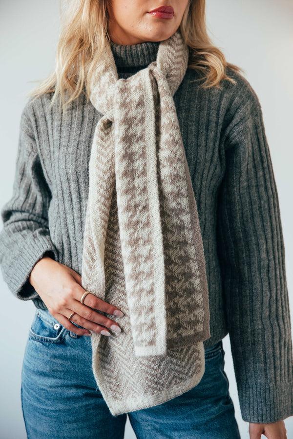 Svnx Houndstooth And Herringbone Double Sided Scarf