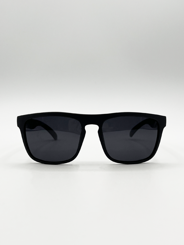 Svnx Matte Wayfarer Sunglasses In Black With Case - Polarised