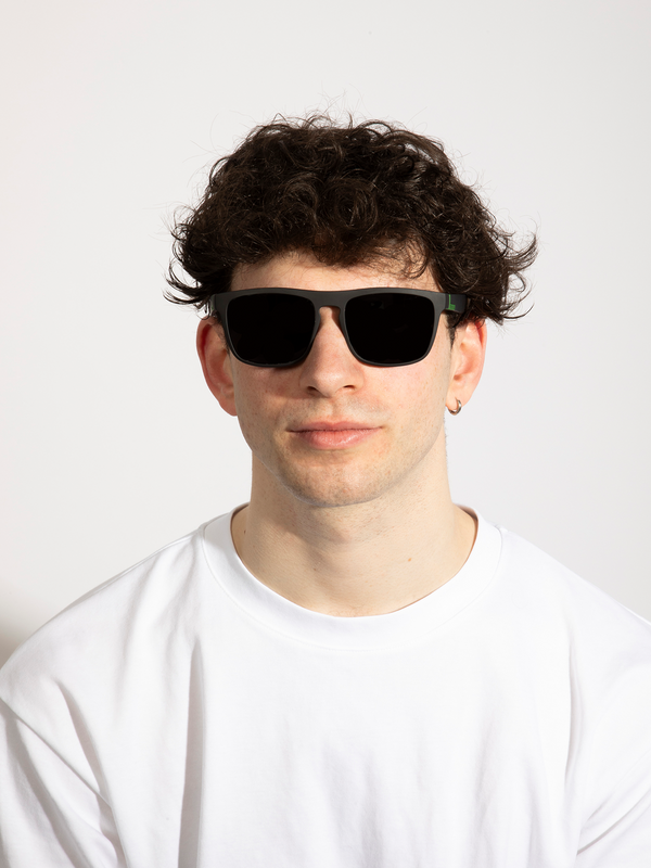 Svnx Matte Wayfarer Sunglasses With Case - Polarised With Blue Mirrored Lens